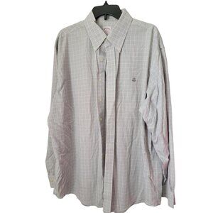 Men's Brooks Brothers XL Button Down Shirt Long Sleeve Tan Plaid